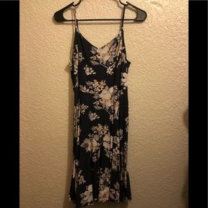 Floral smock back dress